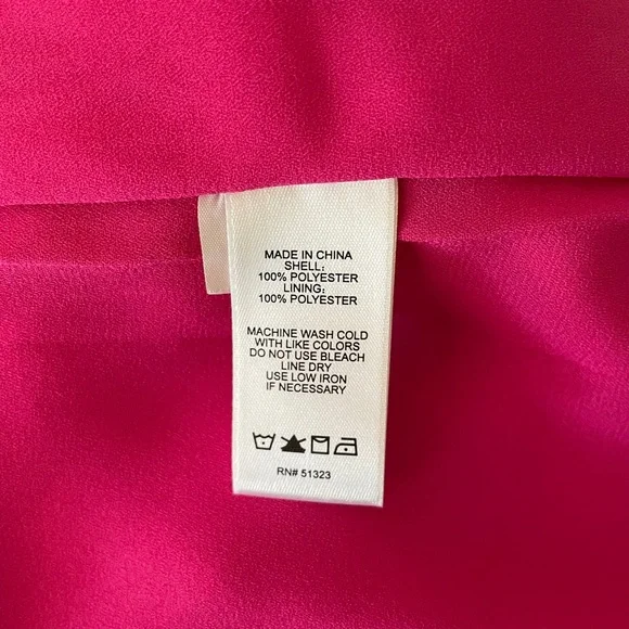 CeCe Hot Pink Swiss Dot Tie-Neck Ruffle Blouse - Picture 5 of 5